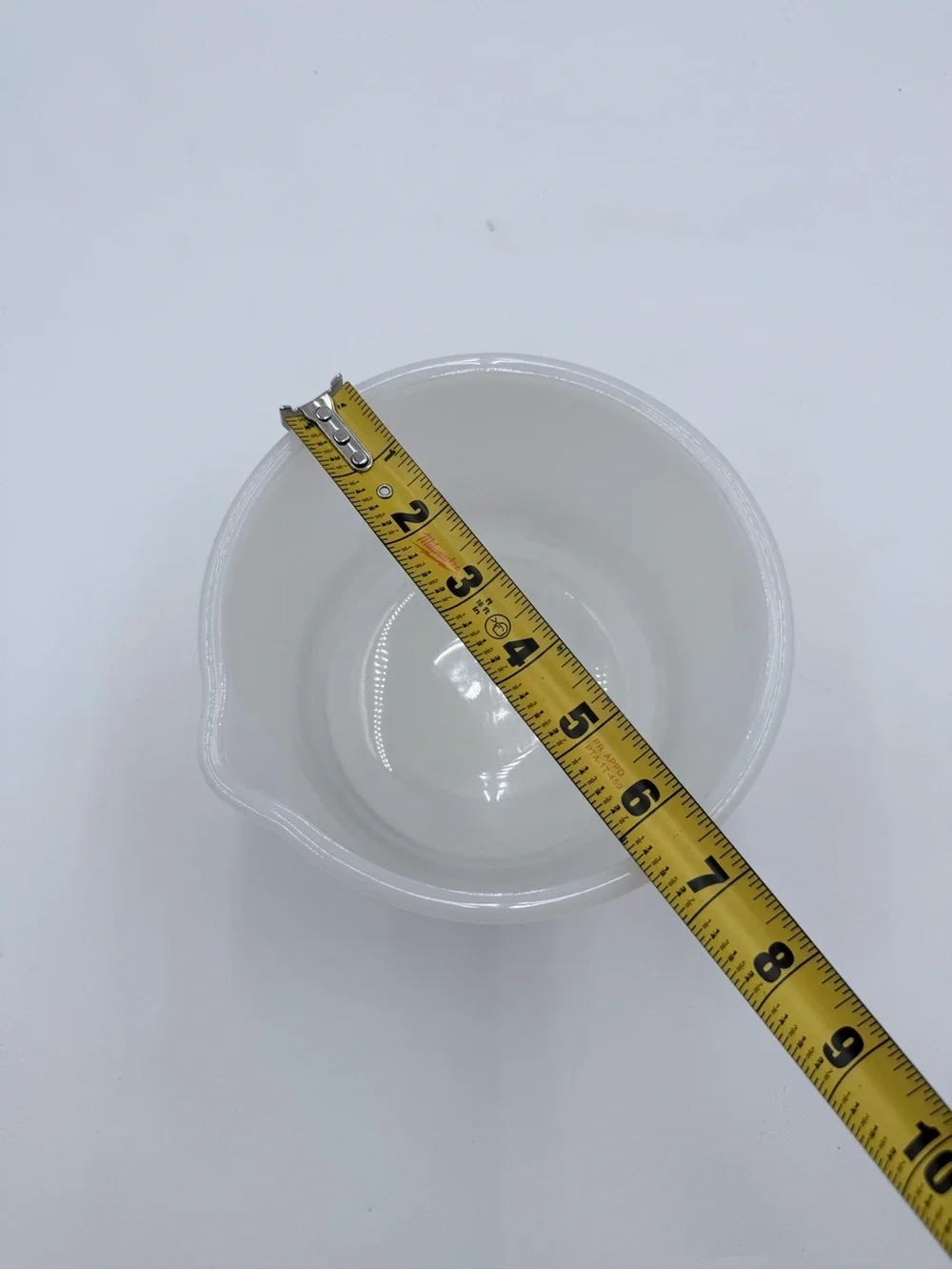 Vintage Glasbake For Sunbeam Milk Glass Small Mixing Bowl w Spout 20CJ Excellent